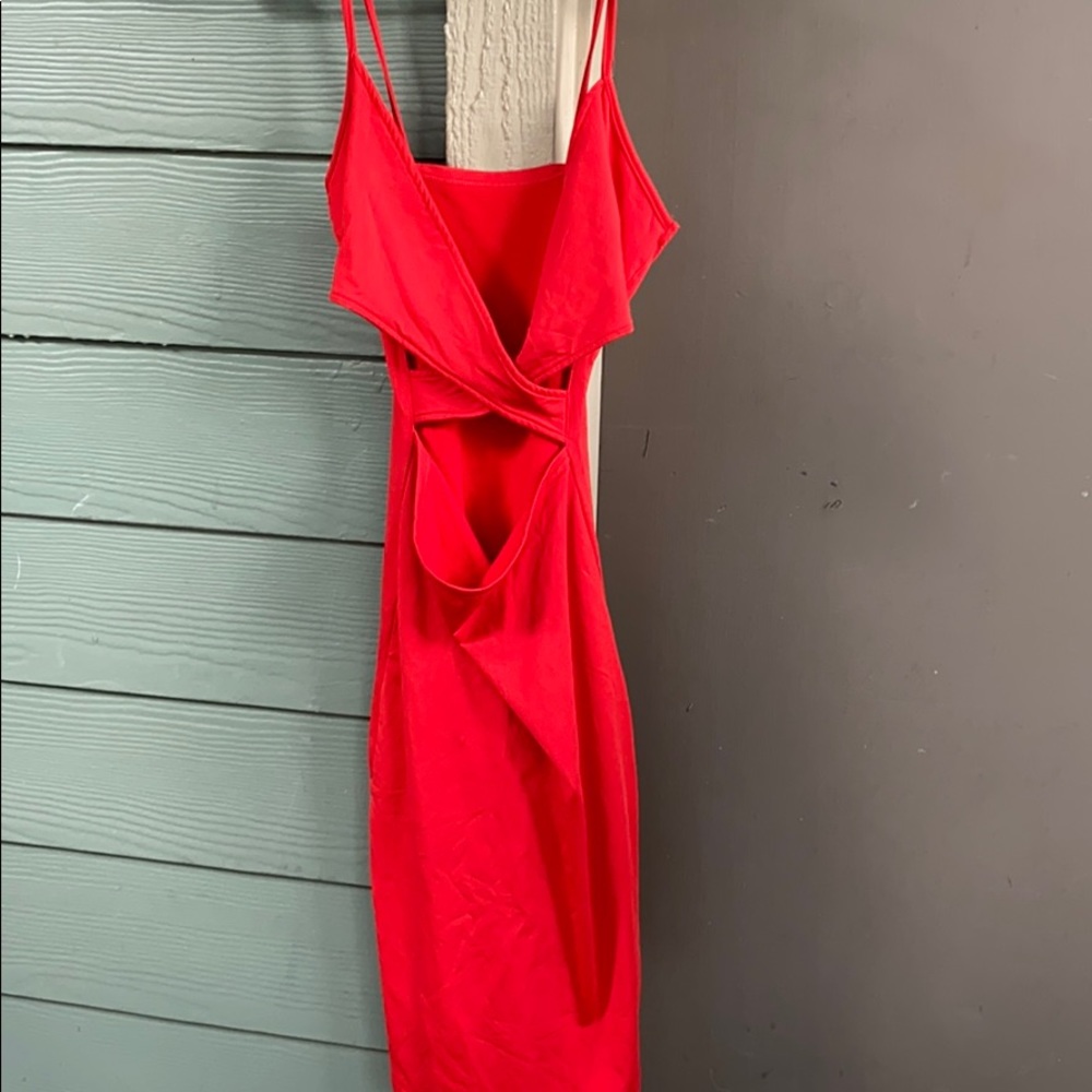 Red mini dress